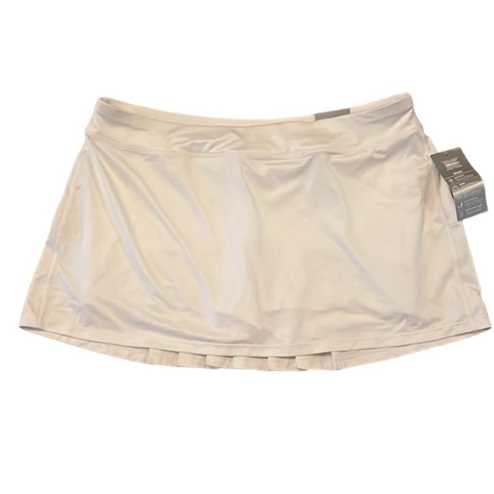 PICKLEBALL Tennis White Pleated Mini Skirt Activewear Preppy Casual Size XL NWT